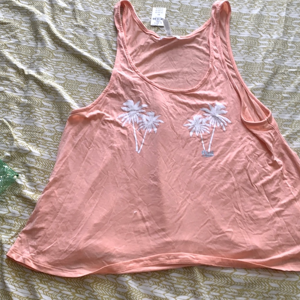 NWT PINK Super Soft summer palm tree tank